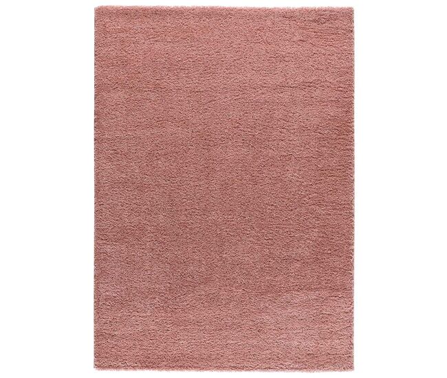 Alfombra lisa de pelo alto en rosa atlas, 160x230 cm - atticgo