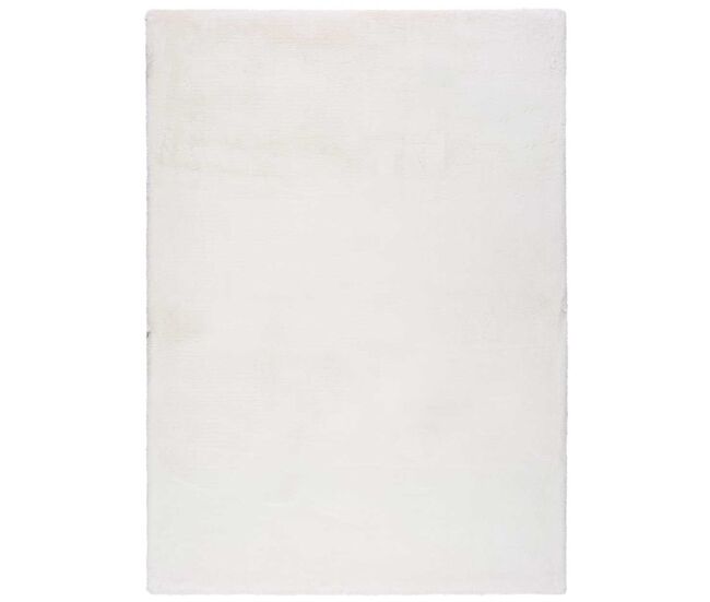 Alfombra lisa lavable de pelo alto en blanco fox, 120x180 cm - atticgo