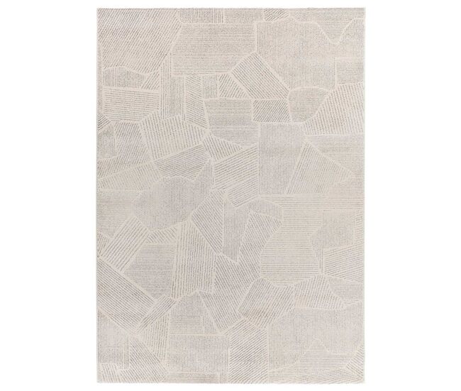Alfombra de diseño abstracto plata PORTO, 200x290 cm - ATTICGO