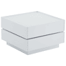 Mesa de centro quadrada com rotação de 360° - com 2 gavetas - 60x60x38 cm - Branco