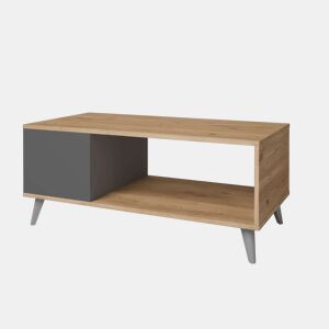 Mesa de centro Odda em ardósia e cor natural, mobiliário de sala de jantar estilo industrial, 100x42x50 cm