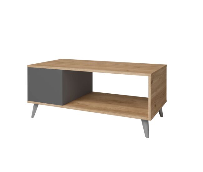 Mesa de centro odda color pizarra y naturale comedor salón estilo industrial mueble 100x42x50 cm