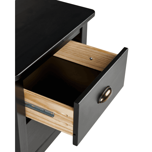 Mesa de cabeceira com 2 gavetas SHILLINGTON Pinho Preto