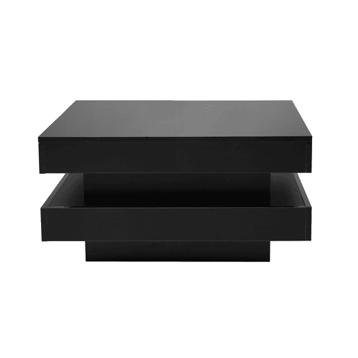 Mesa de centro contemporânea com LED em 16 cores - forma quadrada - Preto Mesa de centro contemporânea com LED em 16 cores - forma quadrada - Preto