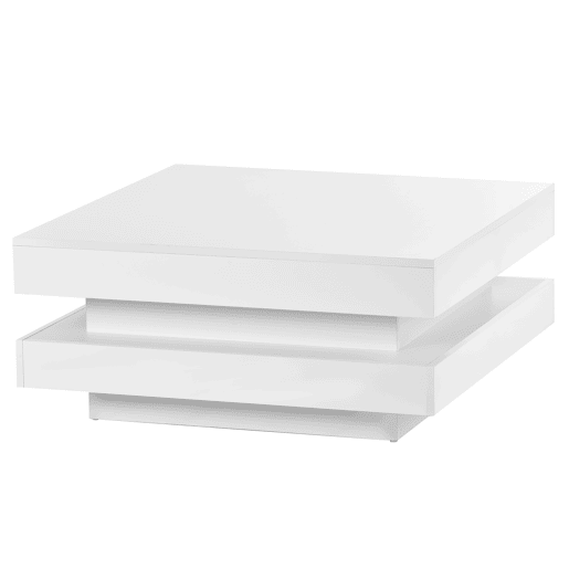 Mesa de centro contemporânea com LED em 16 cores - forma quadrada - Branco Mesa de centro contemporânea com LED em 16 cores - forma quadrada - Branco