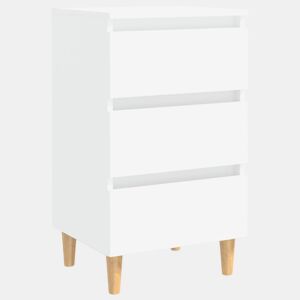 Mesa de cabeceira - mesinha de cabeceira c pernas em madeira maciça 40x35x69cm branco