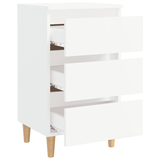 Mesa de cabeceira - mesinha de cabeceira c pernas em madeira maciça 40x35x69cm branco