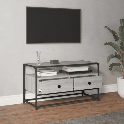 Móvel de TV - Modulo de TV - Armário de TV 80x35x45 cm derivados de madeira cinzento sonoma