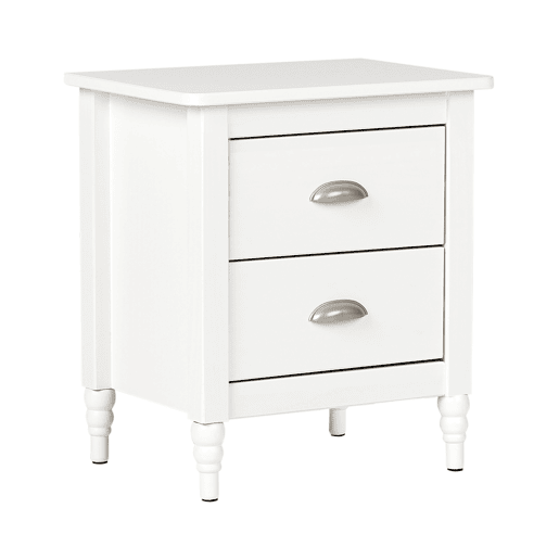 Mesa de cabeceira com 2 gavetas SHILLINGTON Pinho Branco