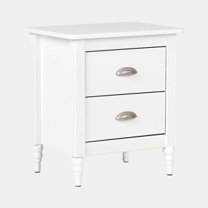 Mesa de cabeceira com 2 gavetas SHILLINGTON Pinho Branco
