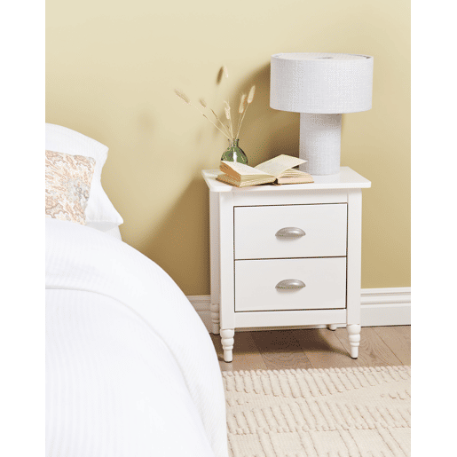 Mesa de cabeceira com 2 gavetas SHILLINGTON Pinho Branco