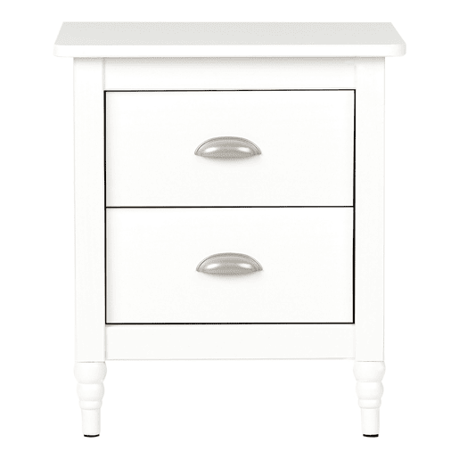 Mesa de cabeceira com 2 gavetas SHILLINGTON Pinho Branco