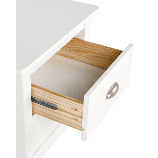 Mesa de cabeceira com 2 gavetas SHILLINGTON Pinho Branco