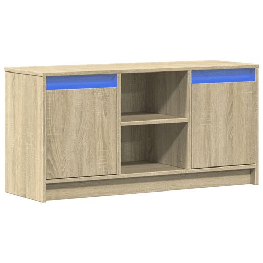 Móvel de TV - Modulo de TV - Armário de TV com luzes LED derivados de madeira carvalho sonoma