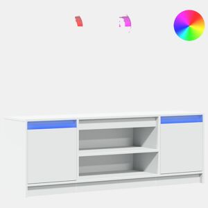 Móvel de TV - Modulo de TV - Armário de TV com luzes LED derivados de madeira branco