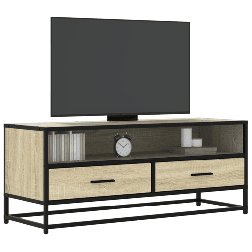 Móvel p TV, Armário de TV 100x34,5x40 cm deriv. madeirametal carvalho sonoma