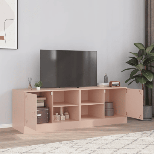 móveis de TV - Armários TV 2 pcs 67x39x44 cm aço rosa