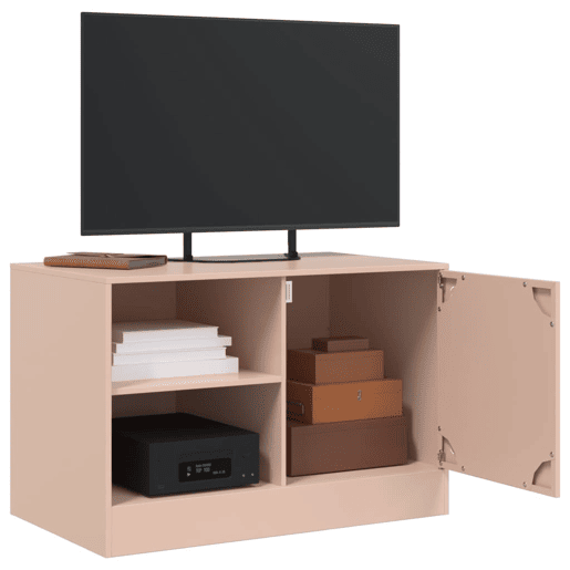 móveis de TV - Armários TV 2 pcs 67x39x44 cm aço rosa