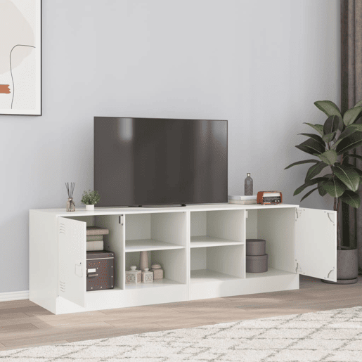 móveis de TV - Armários TV 2 pcs 67x39x44 cm aço branco