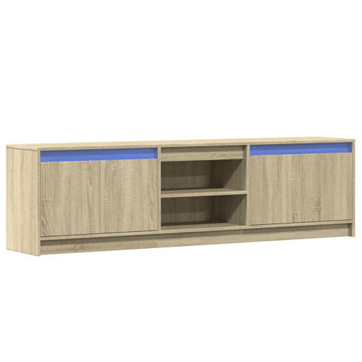 Móvel de TV - Modulo de TV - Armário de TV com luzes LED derivados de madeira carvalho sonoma