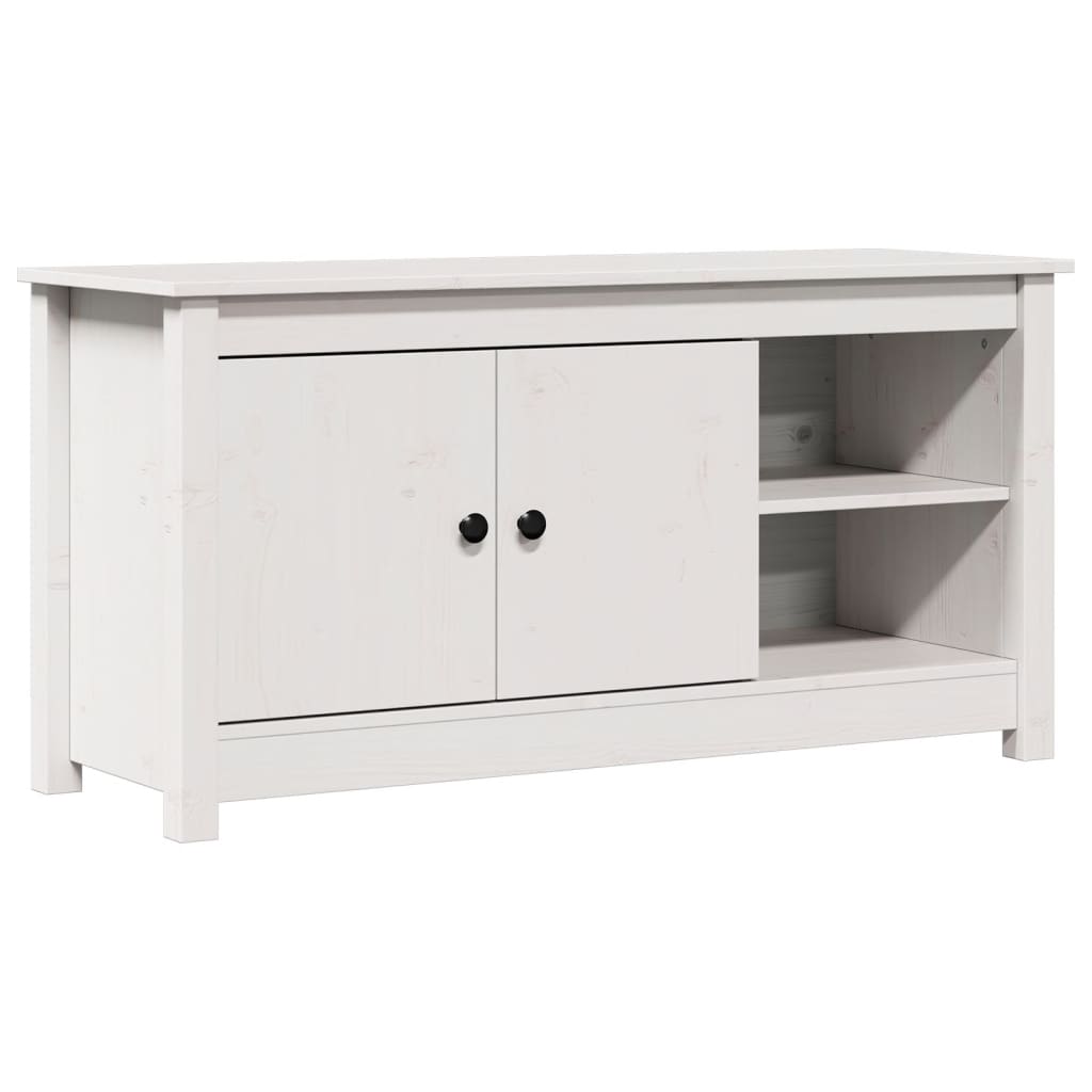mueble para tv - mueble tv - mesa de tv de madera maciza de pino blanco 103x365x52 cm
