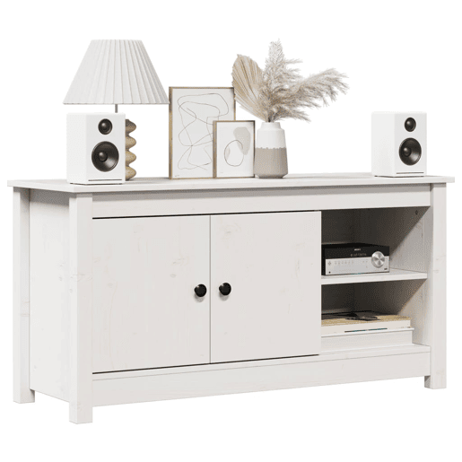 Móvel de TV - Modulo de TV - Armário de TV 103x36,5x52 cm madeira de pinho maciça branco