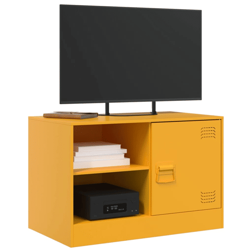 Móvel de TV - Modulo de TV - Armário de TV 67x39x44 cm aço amarelo mostarda