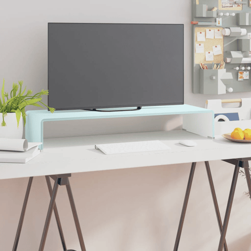 Suporte de TV - Móveis TVmonitores em vidro 80x30x13 cm verde