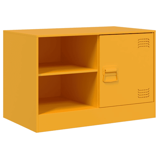 móveis de TV - Armários TV 2 pcs 67x39x44 cm aço amarelo mostarda