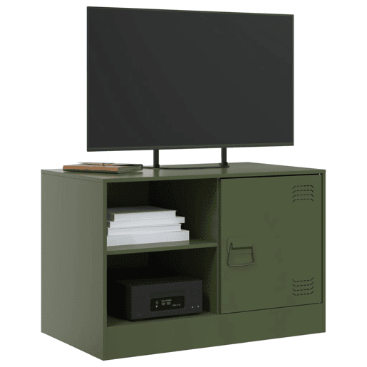 móveis de TV - Armários TV 2 pcs 67x39x44 cm aço verde azeitona