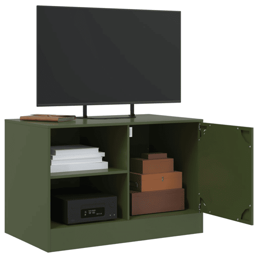 móveis de TV - Armários TV 2 pcs 67x39x44 cm aço verde azeitona
