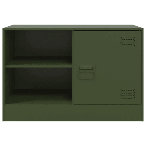 móveis de TV - Armários TV 2 pcs 67x39x44 cm aço verde azeitona