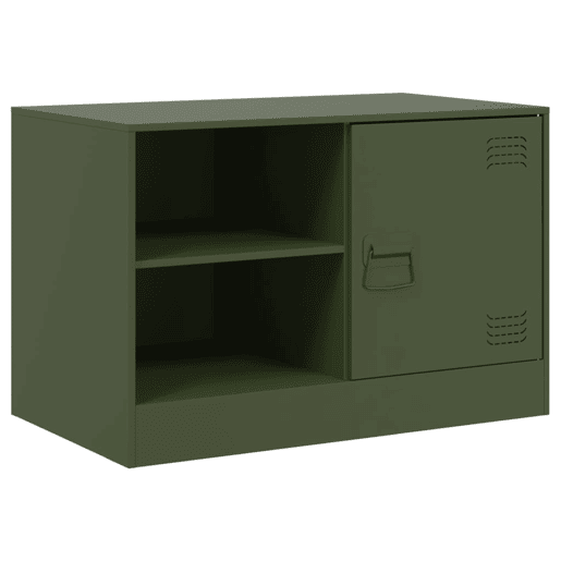 móveis de TV - Armários TV 2 pcs 67x39x44 cm aço verde azeitona