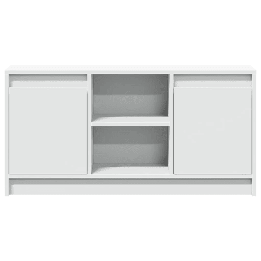 Móvel de TV - Modulo de TV - Armário de TV com luzes LED derivados de madeira branco