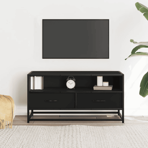 Móvel para TV - Móvel de TV - Armário de TV 80x34,5x40 cm derivados de madeirametal preto