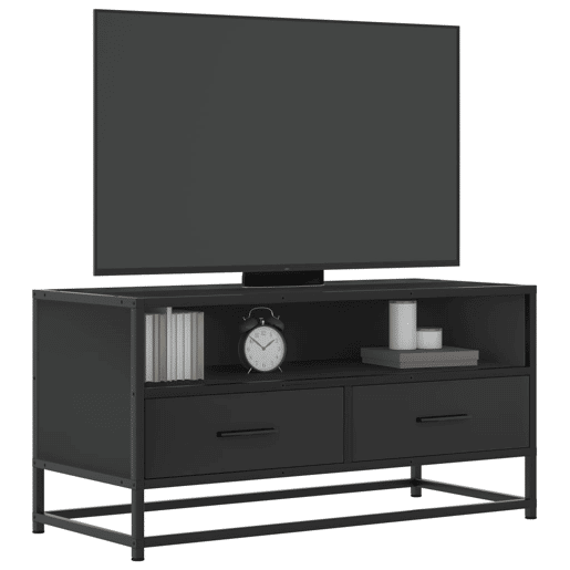 Móvel para TV - Móvel de TV - Armário de TV 80x34,5x40 cm derivados de madeirametal preto