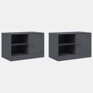 móveis de TV - Armários TV 2 pcs 67x39x44 cm aço antracite