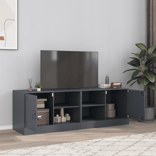 móveis de TV - Armários TV 2 pcs 67x39x44 cm aço antracite
