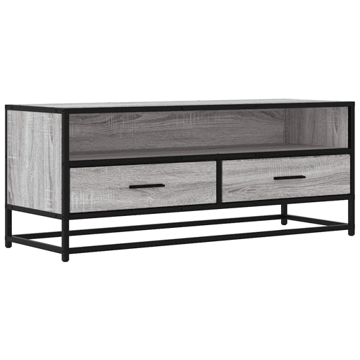Móvel p TV, Armário de TV 100x34,5x40 cm deriv. madeirametal cinzento sonoma