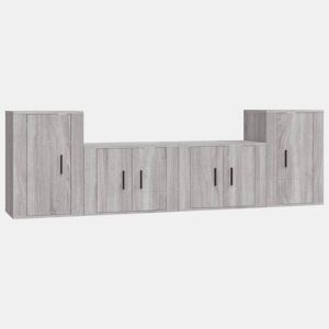 Conjunto móveis de TV - Armários TV 4 pcs madeira processada sonoma cinza