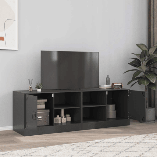 móveis de TV - Armários TV 2 pcs 67x39x44 cm aço preto