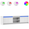 Móvel de TV - Modulo de TV - Armário de TV com luzes LED derivados de madeira branco
