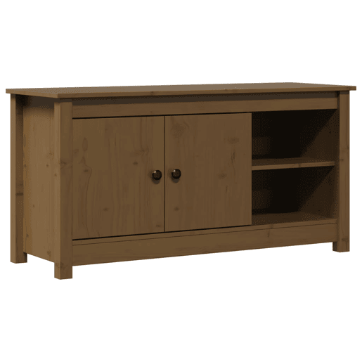 Móvel de TV - Modulo de TV - Armário de TV 103x36,5x52 cm madeira de pinho maciça castanho mel