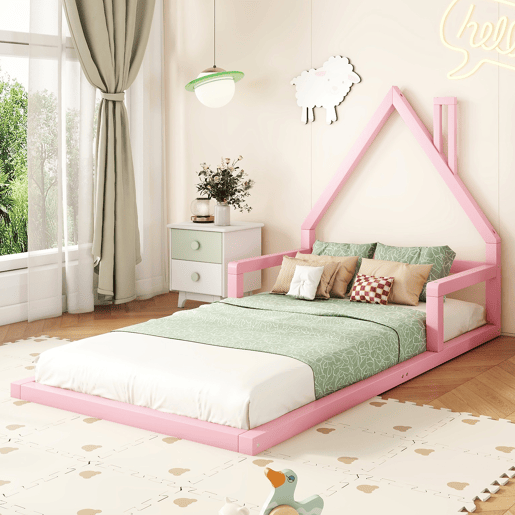 Cama de criança 90x200 cm - pinho maciço - Rosa
