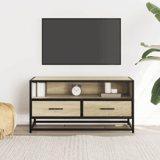 Móvel p TV, Armário de TV 80x34,5x40 cm deriv. madeirametal carvalho sonoma