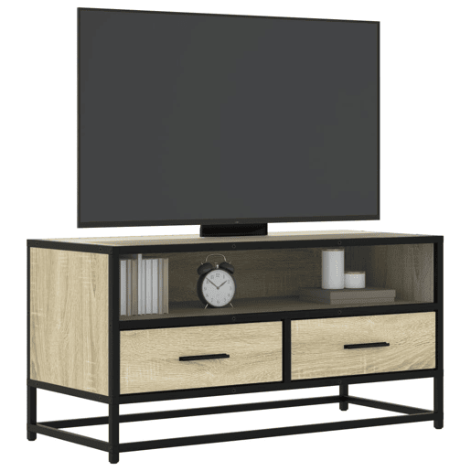 Móvel p TV, Armário de TV 80x34,5x40 cm deriv. madeirametal carvalho sonoma