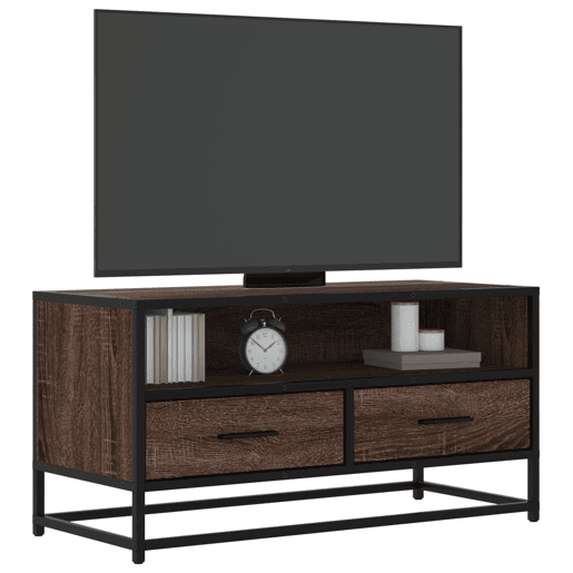 Móvel p TV, Armário de TV 80x34,5x40cm deriv. madeirametal carvalho castanho