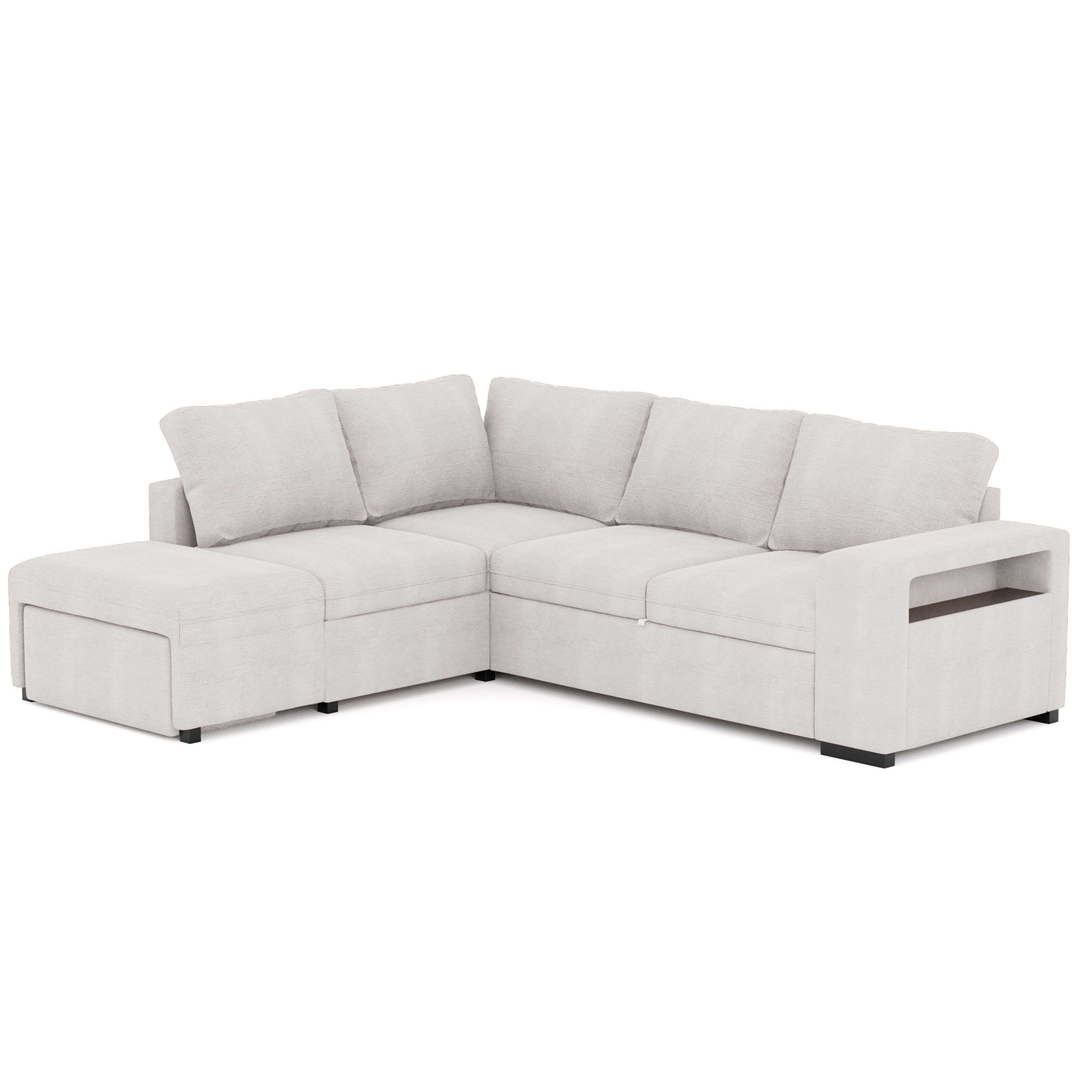 Sofá Cama Romeo Chaiselongue con Arcón y Puf