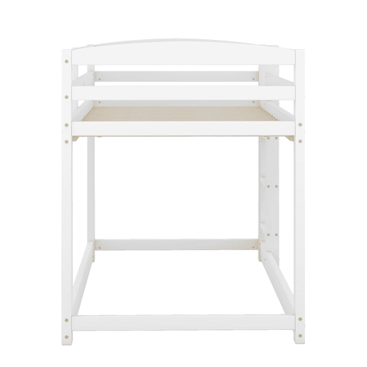 Beliche em pinho com barreiras anti-queda + escada - 90x200cm - Branco