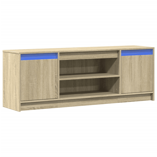 Móvel de TV - Modulo de TV - Armário de TV com luzes LED derivados de madeira carvalho sonoma